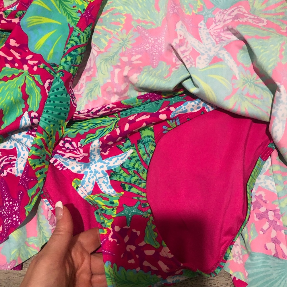 New STELLA PARKER HALTER BRA AND SKIRTED BOTTOM SWIM SET L MULTI COLOR - Picture 7 of 8